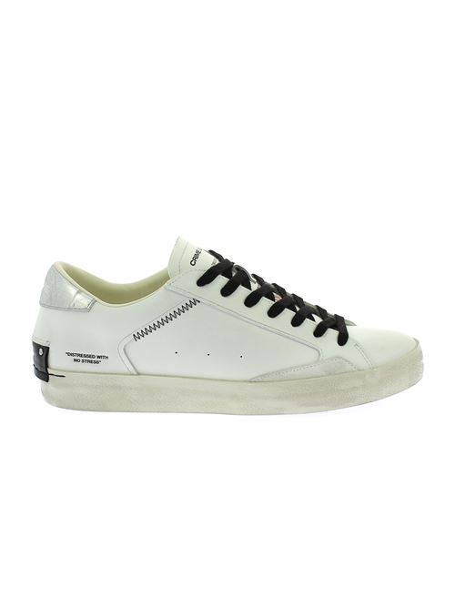 Distressed sneakers da uomo in pelle bianca CRIME LONDON | 1400410